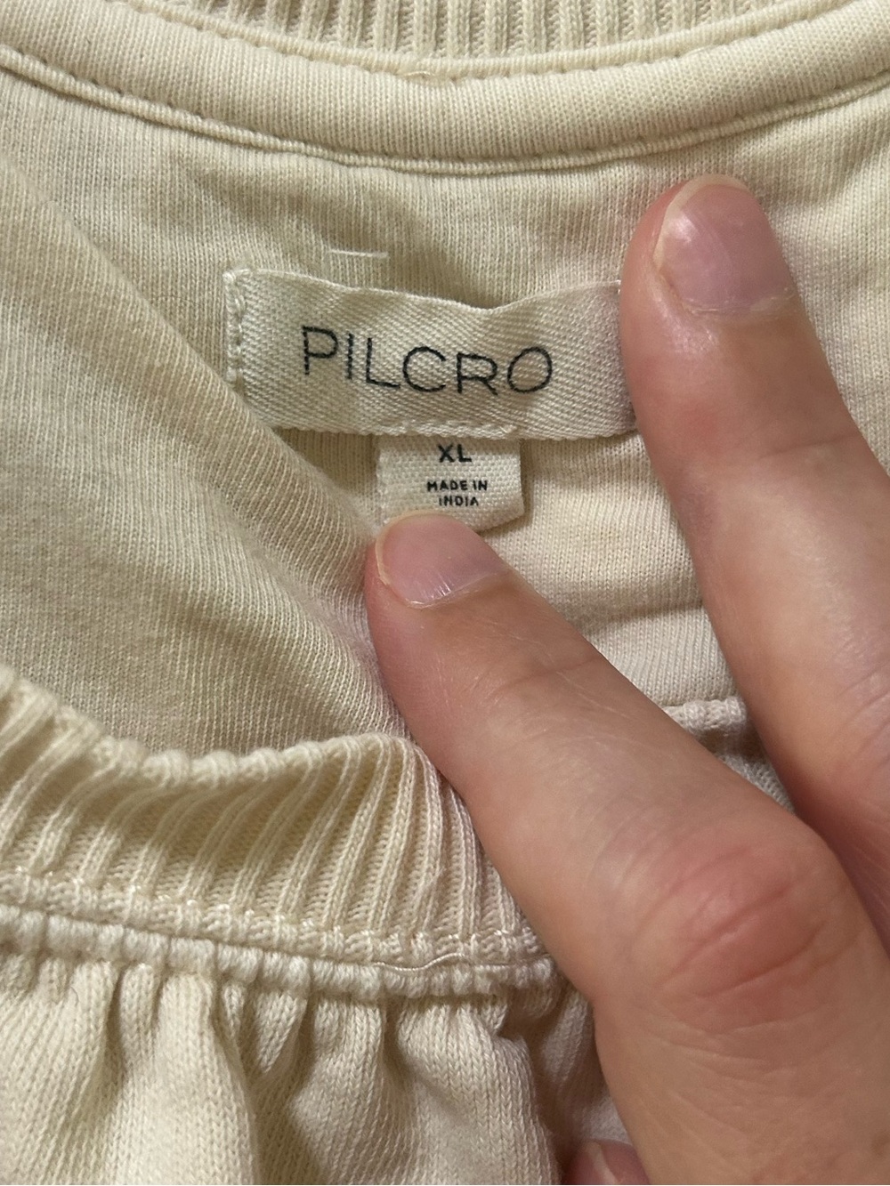 Anthropologie Pilcro and the Letterpress Cream Sweatshirt Size XL - Picture 3 of 7